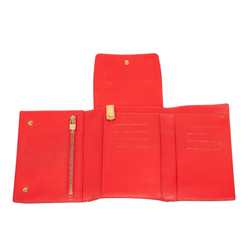 Louis Vuitton Louis Vuitton Verney M91153 Double Folded Wallet Patent Leather Red