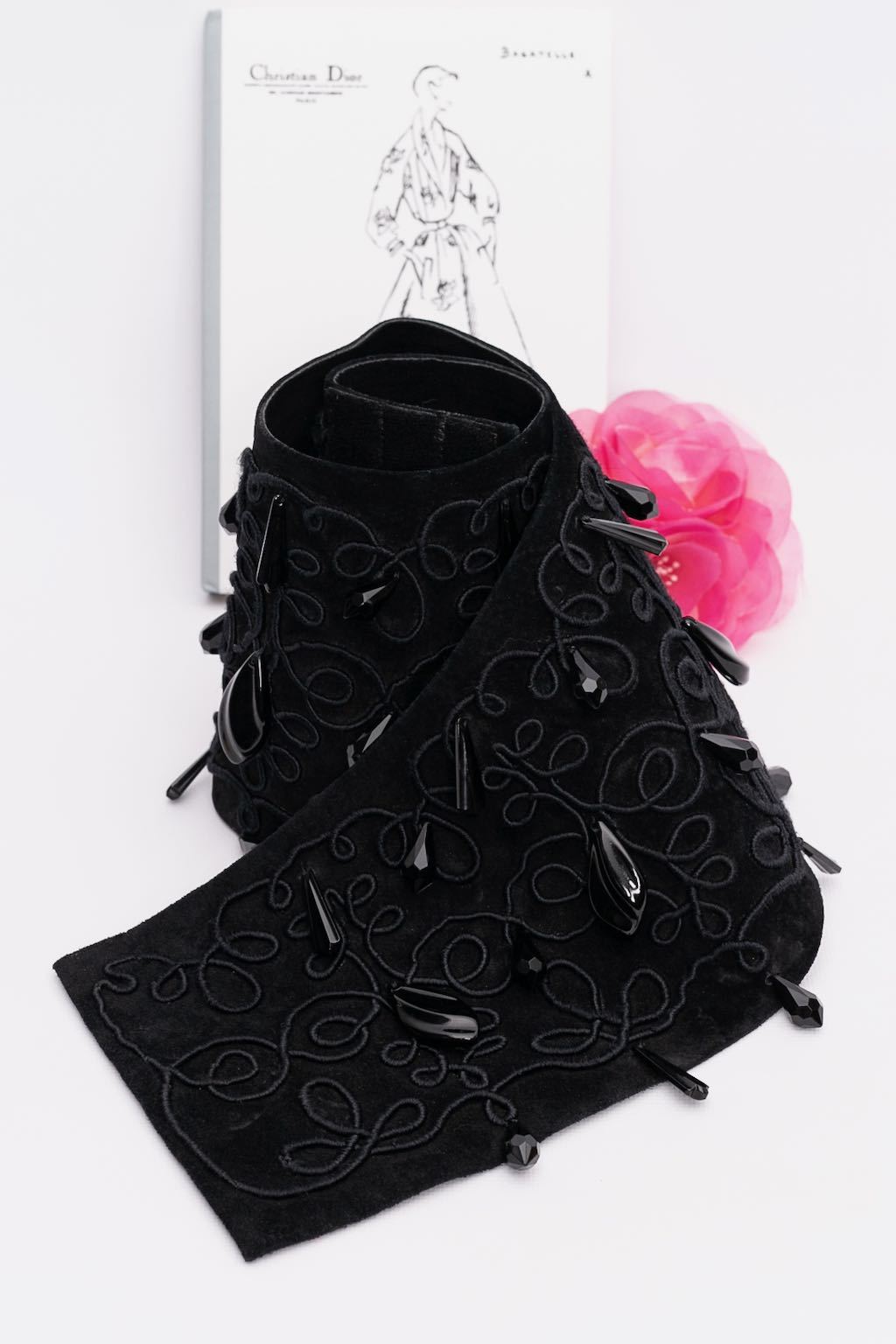 Ceinture noir en daim Dior