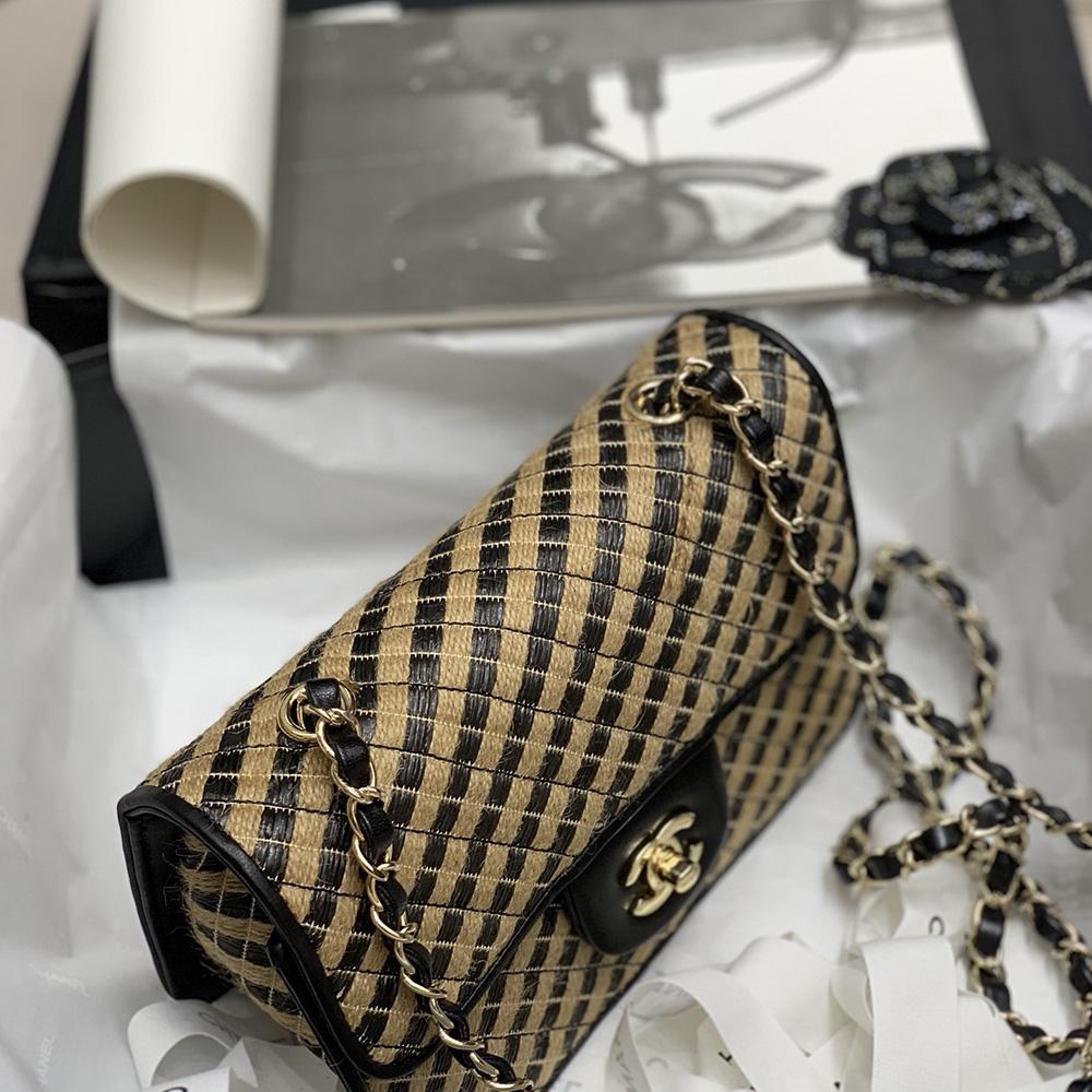Chanel Raffi Jute striped Flap Bag
