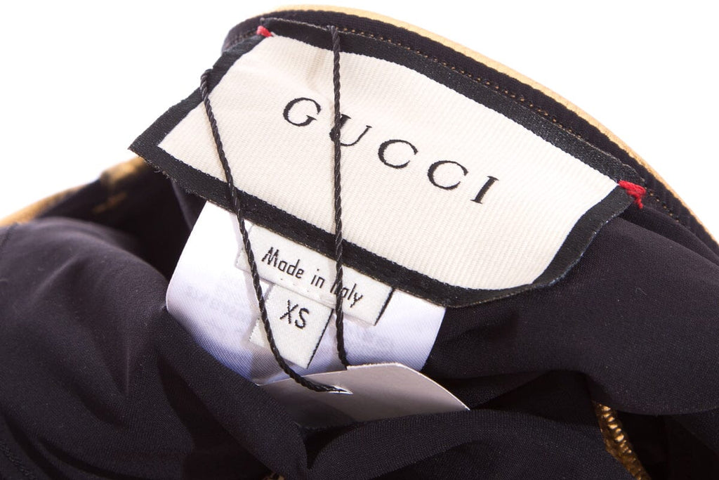 Gucci Gold & Black Colorblock One-piece Swimsuit SZ XS
