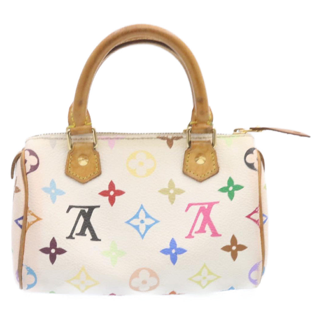 Louis Vuitton White Canvas Nano Speedy handbag bag