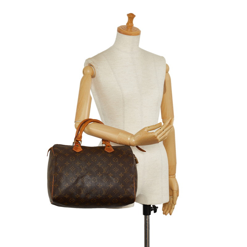 Louis Vuitton Monogram Speed 30 Handbag Mini Boston Bag M41526 Brown PVC Leather Lady Louis Vuitton