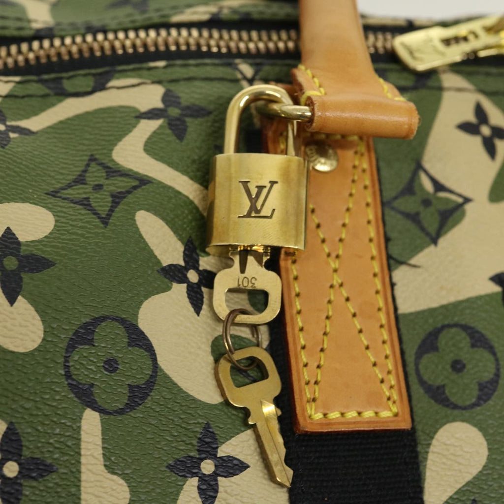 Louis Vuitton Green Canvas Keepall Bandouliere 55 travel bag
