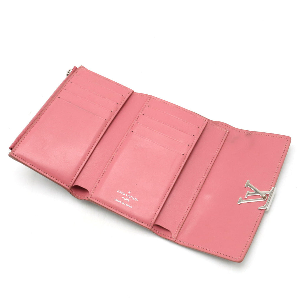 Louis Vuitton Portfolio Capsicum Compact Three Folded Wallet Three Folded Wallet Flowers Trio Laser Black M63222