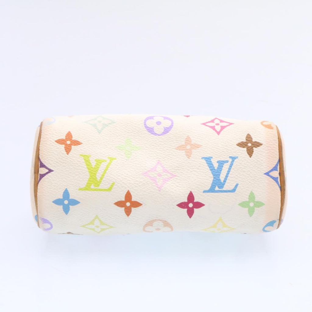 Louis Vuitton White Canvas Nano Speedy handbag bag