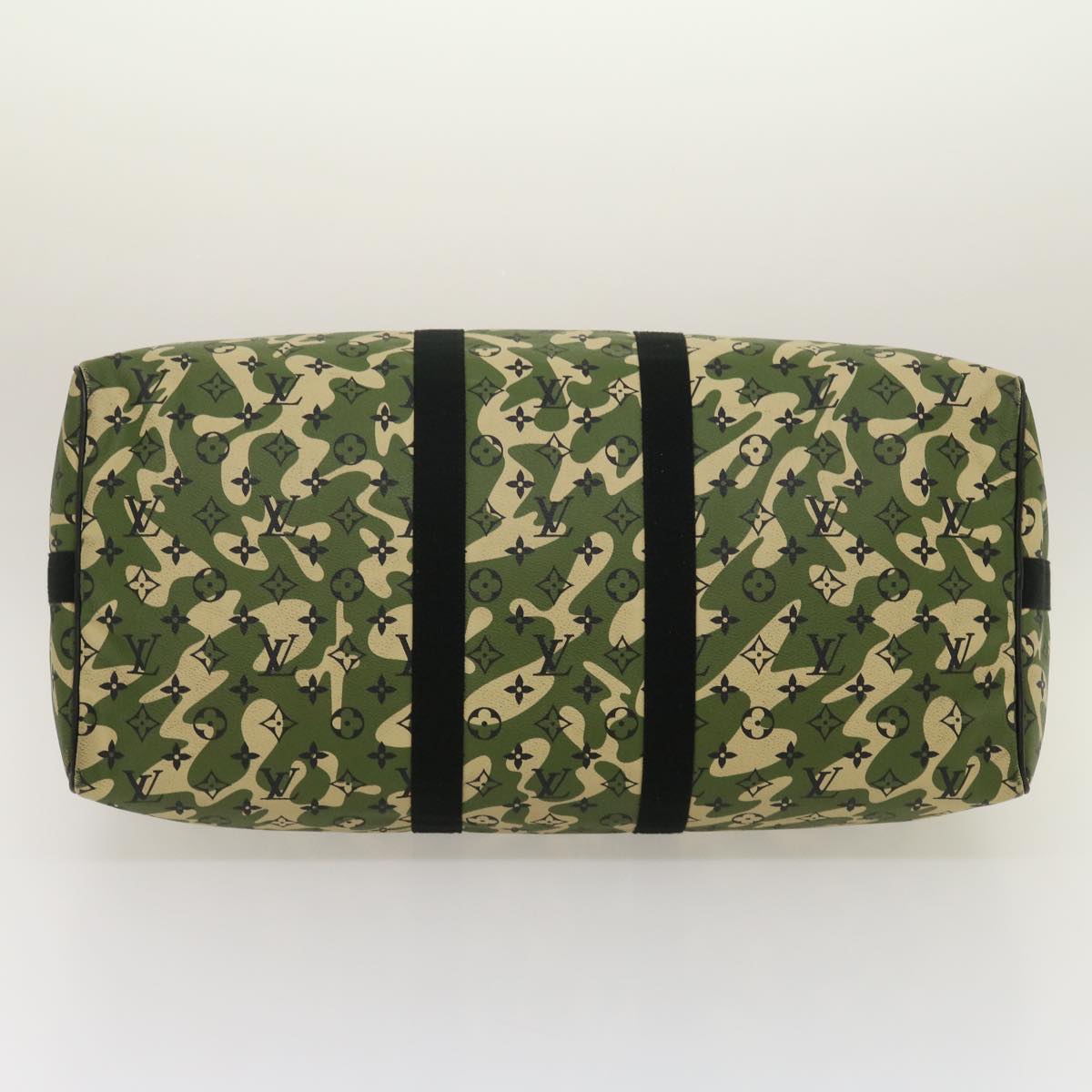 Louis Vuitton Green Canvas Keepall Bandouliere 55 travel bag