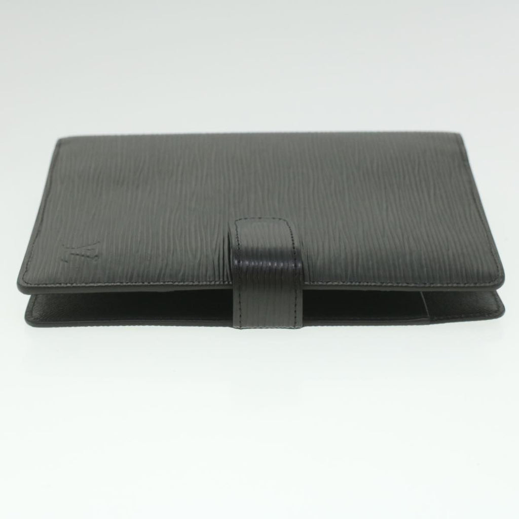 Louis Vuitton Black Leather Agenda cover wallet accessories