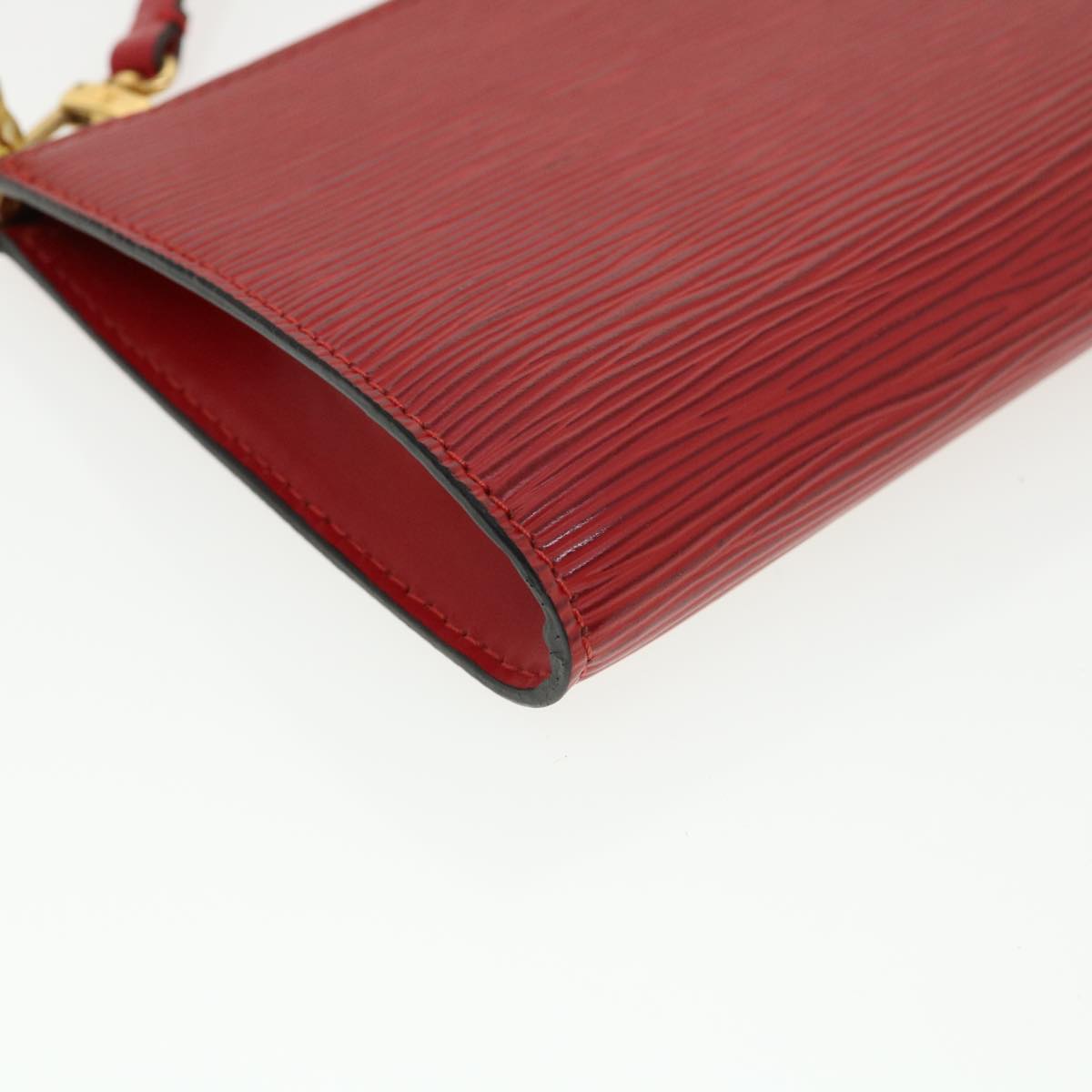 Louis Vuitton Red Leather Pochette accessoires clutch bag