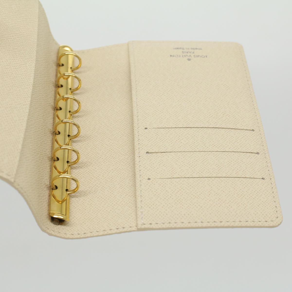 Louis Vuitton White Canvas Couverture agenda de bureau wallet accessories