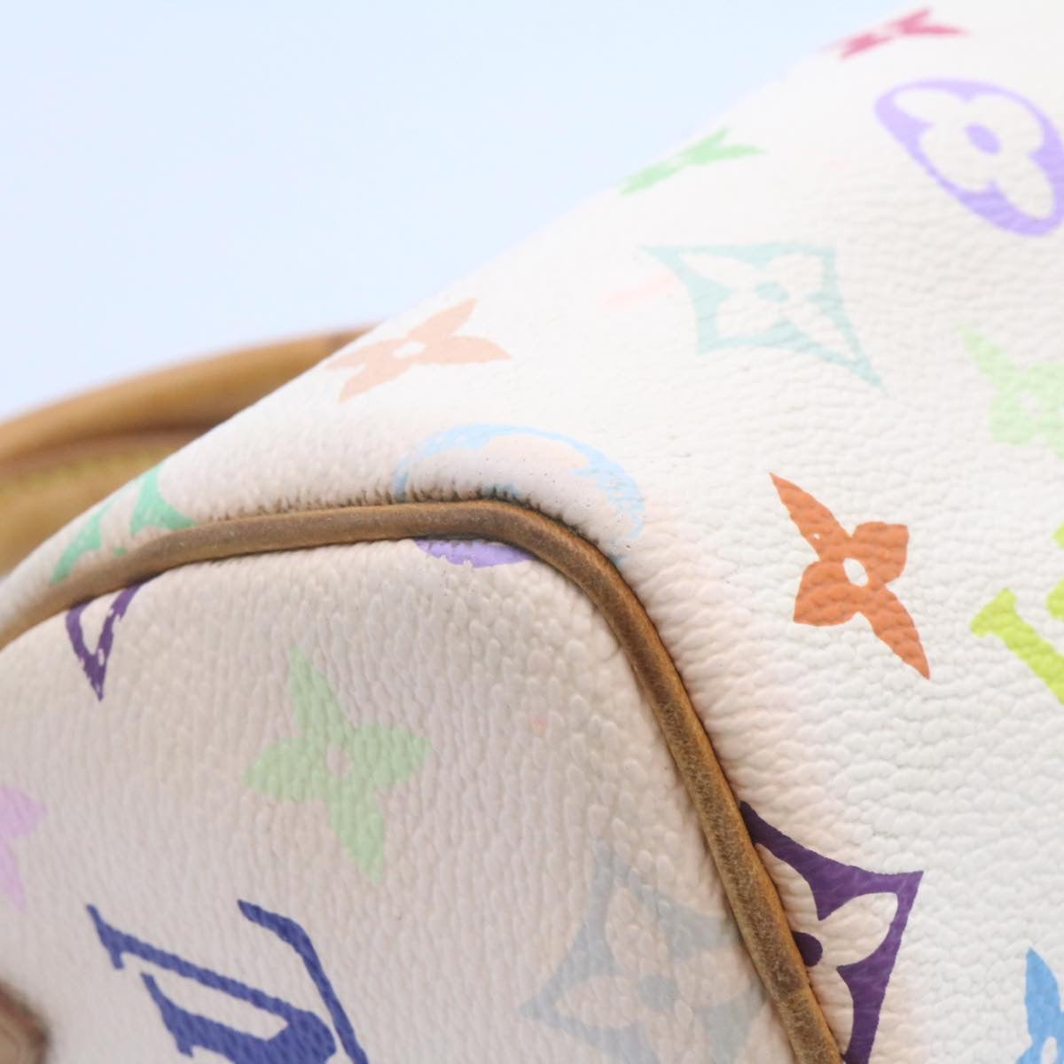 Louis Vuitton White Canvas Nano Speedy handbag bag