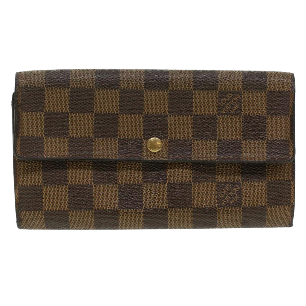 Louis Vuitton Brown Canvas Portefeuille Sarah wallet accessories