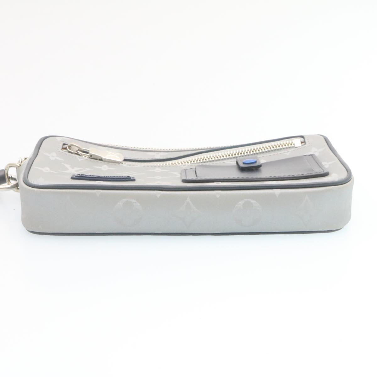 Louis Vuitton Silver Cotton Alpha clutch bag