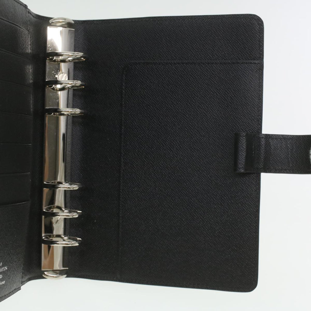 Louis Vuitton Black Leather Agenda cover wallet accessories