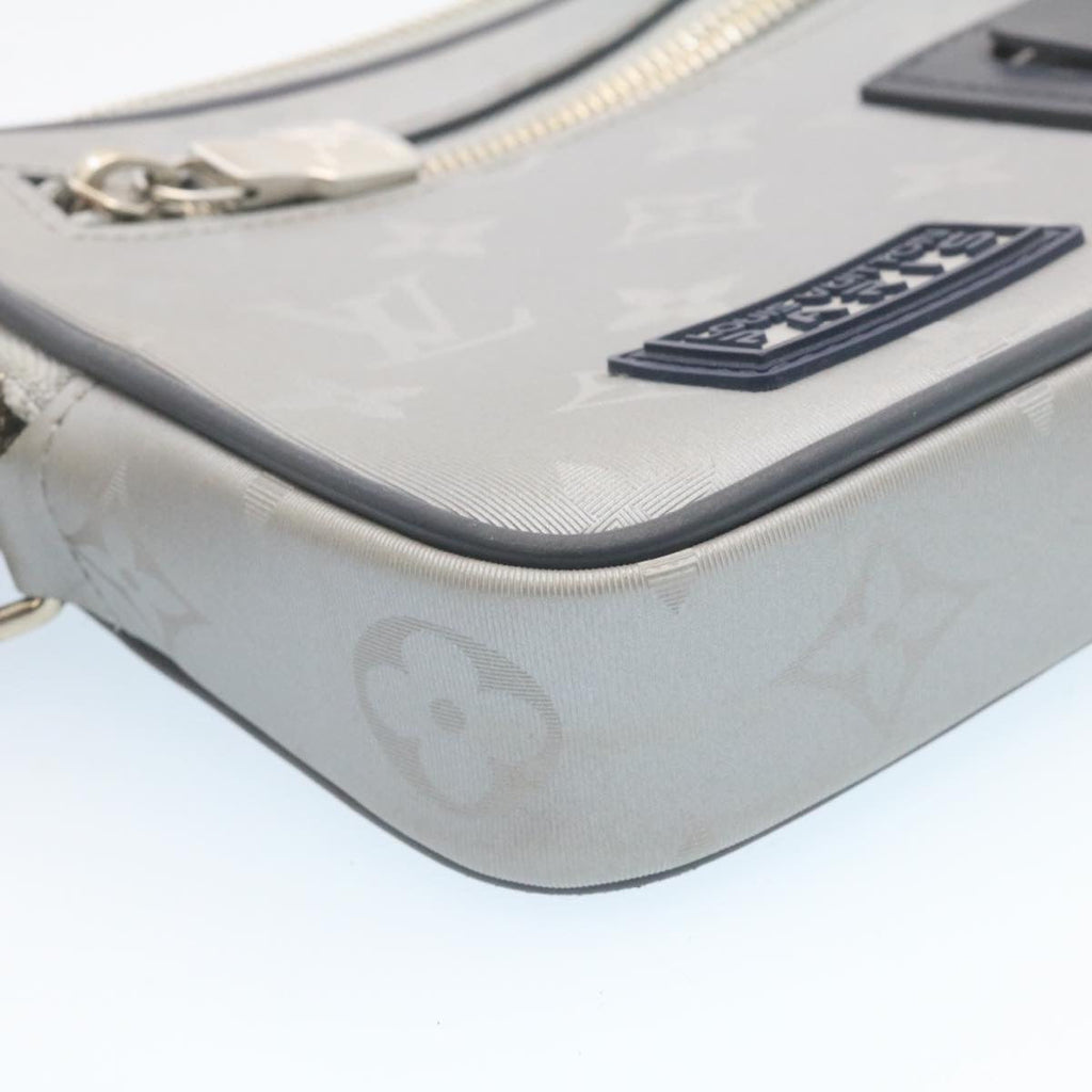 Louis Vuitton Silver Cotton Alpha clutch bag
