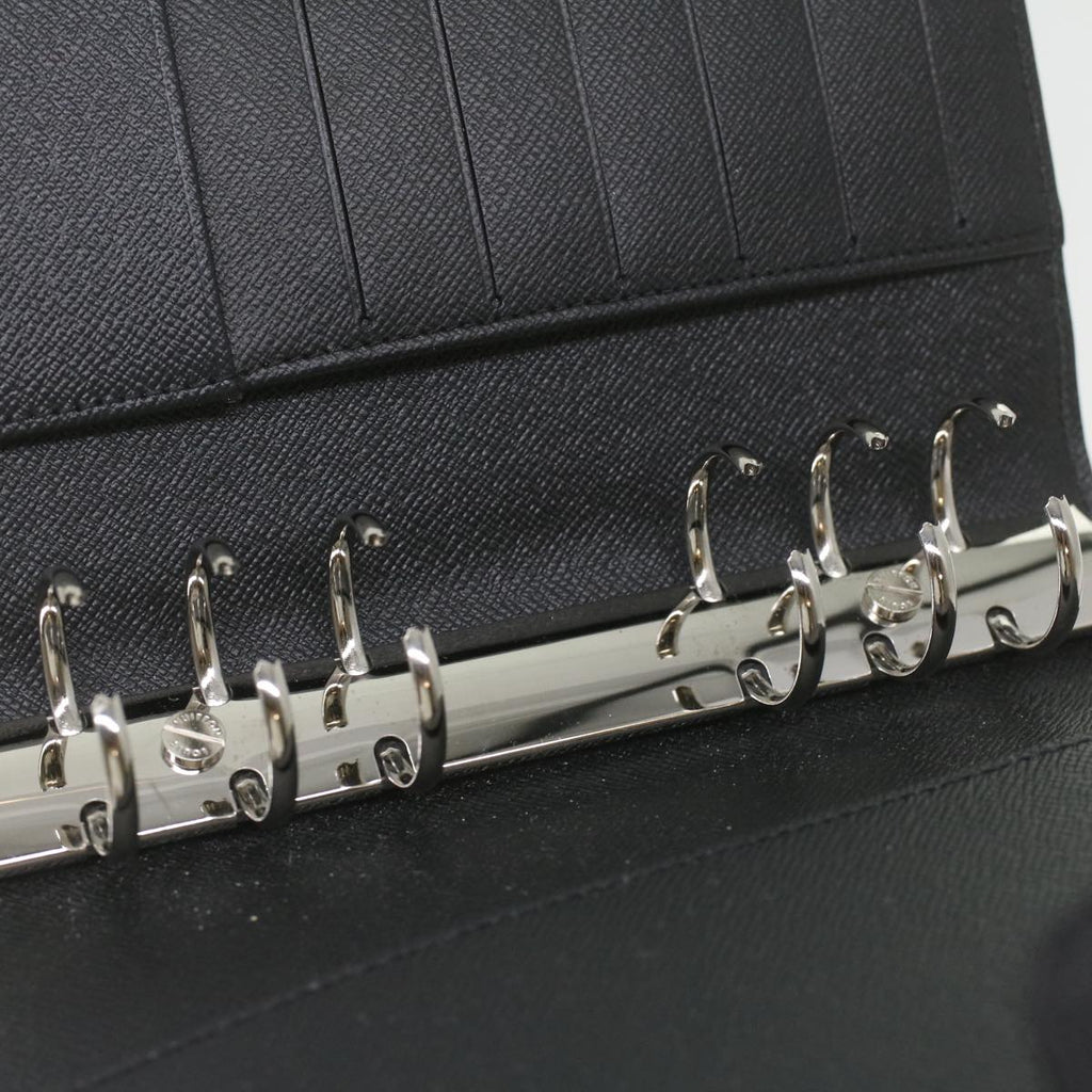 Louis Vuitton Black Leather Agenda cover wallet accessories