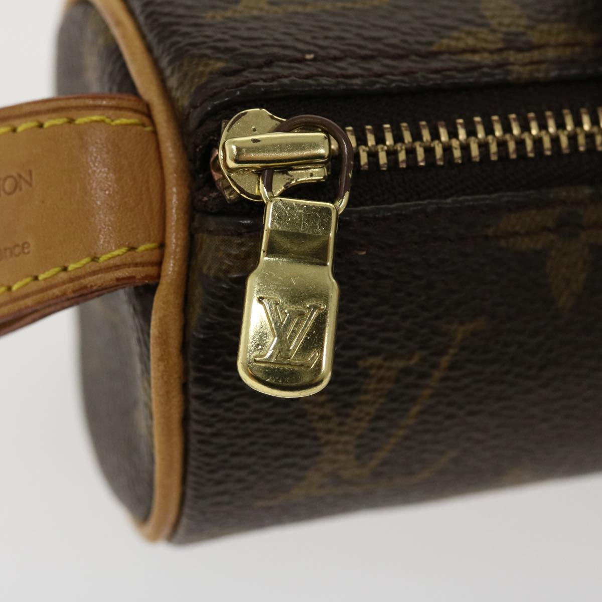 Louis Vuitton Brown Canvas Trousse rond clutch bag
