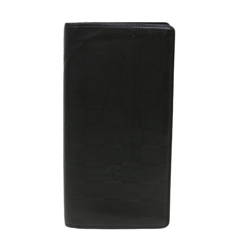 Louis Vuitton Black Leather Portefeuille Brazza wallet accessories