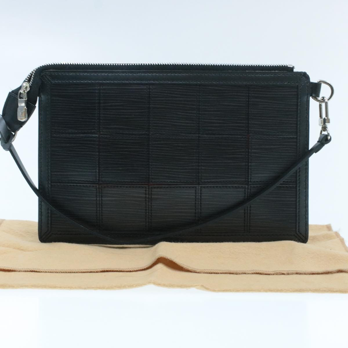 Louis Vuitton Black Steel Pochette accessoires clutch bag