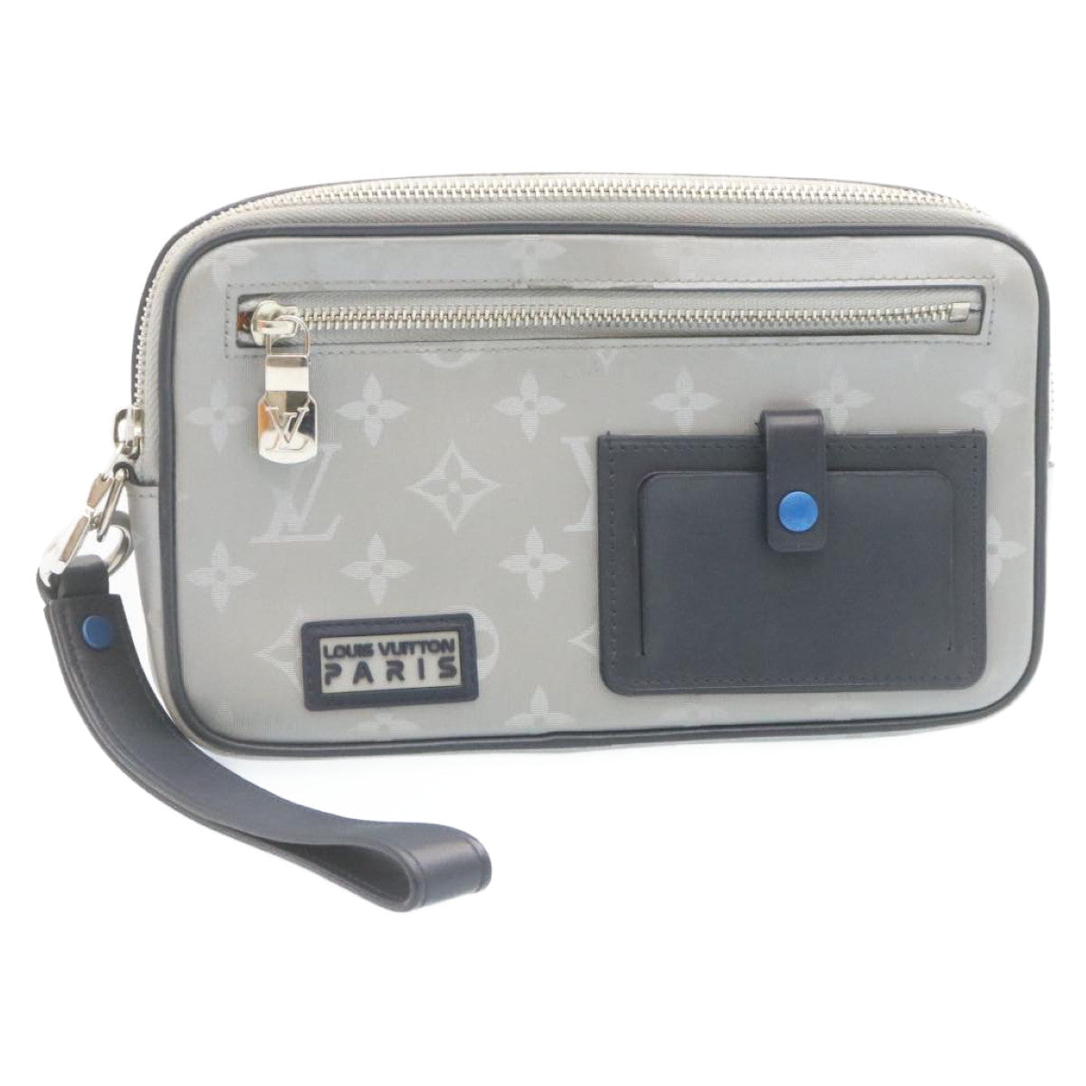 Louis Vuitton Silver Cotton Alpha clutch bag
