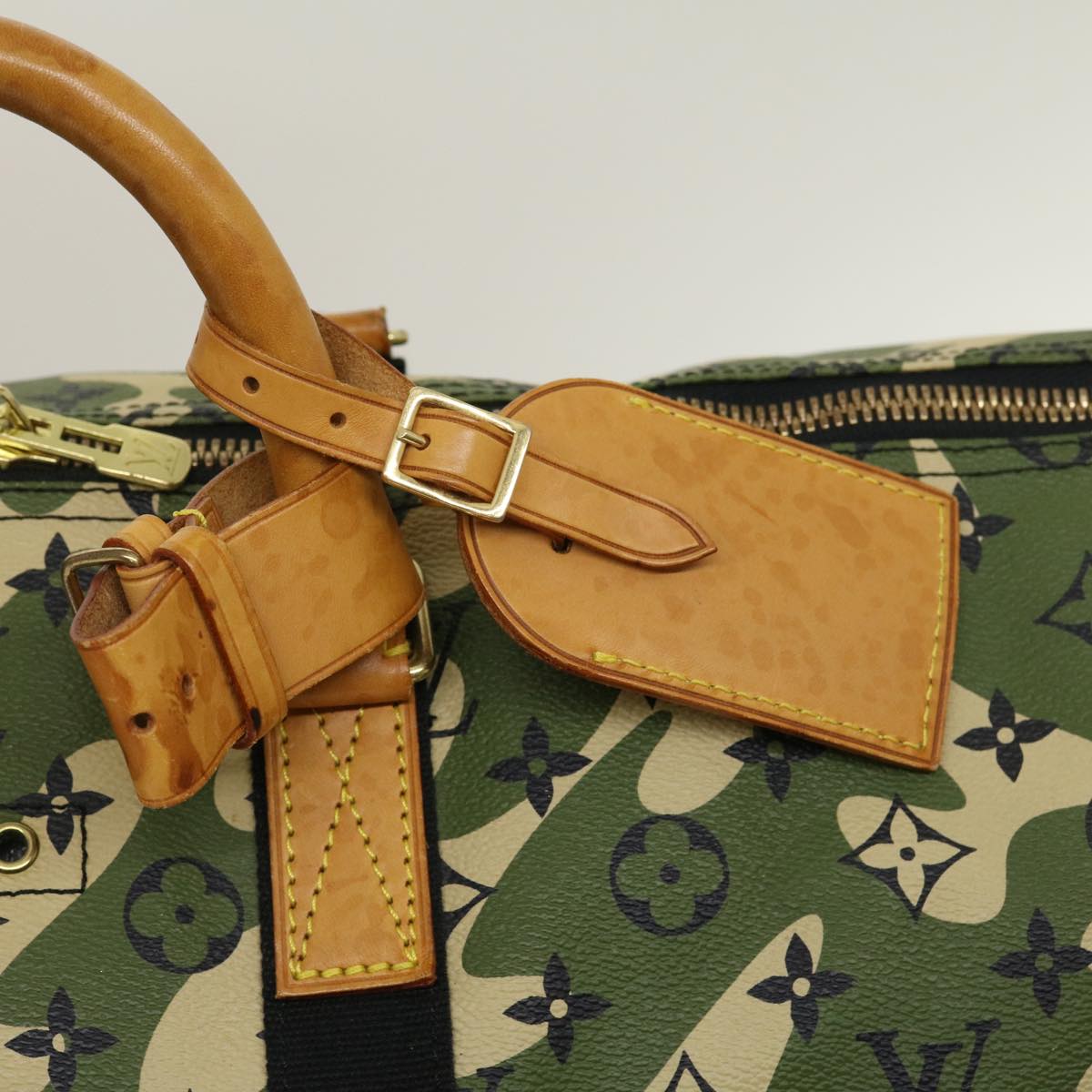 Louis Vuitton Green Canvas Keepall Bandouliere 55 travel bag
