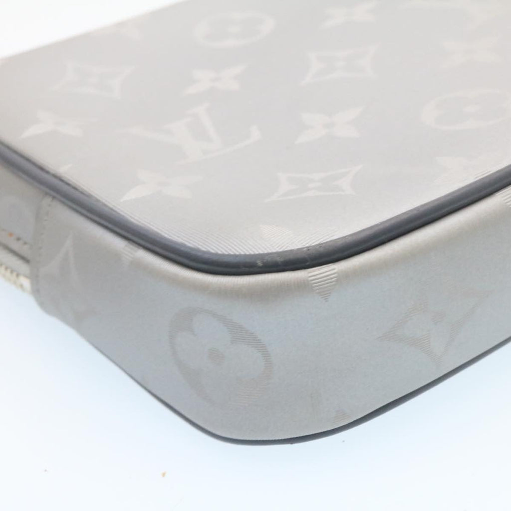 Louis Vuitton Silver Cotton Alpha clutch bag