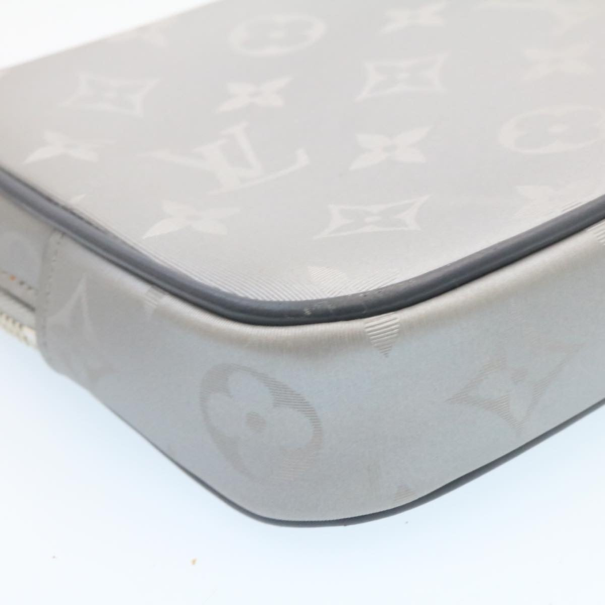 Louis Vuitton Silver Cotton Alpha clutch bag