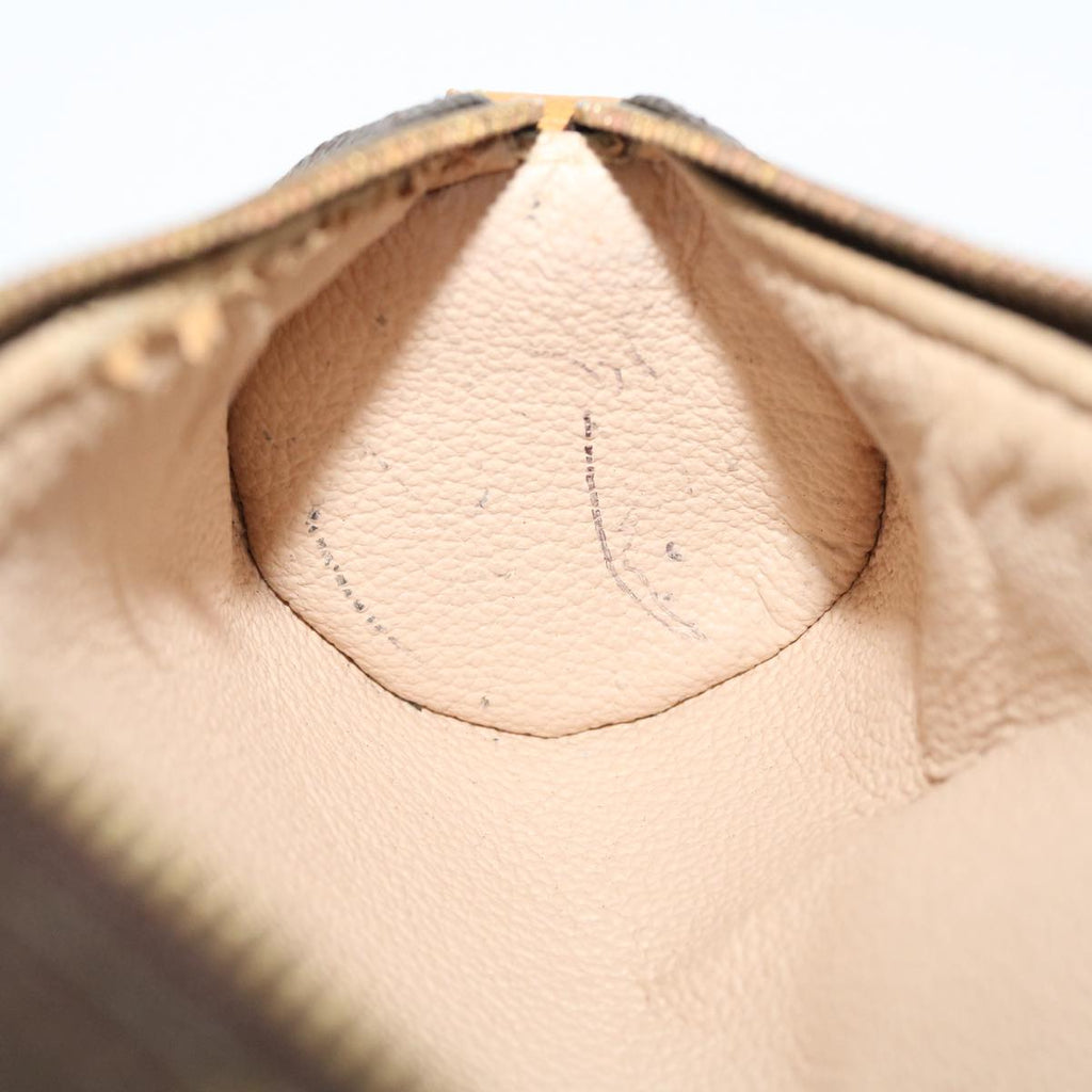 Louis Vuitton Brown Canvas Trousse rond clutch bag