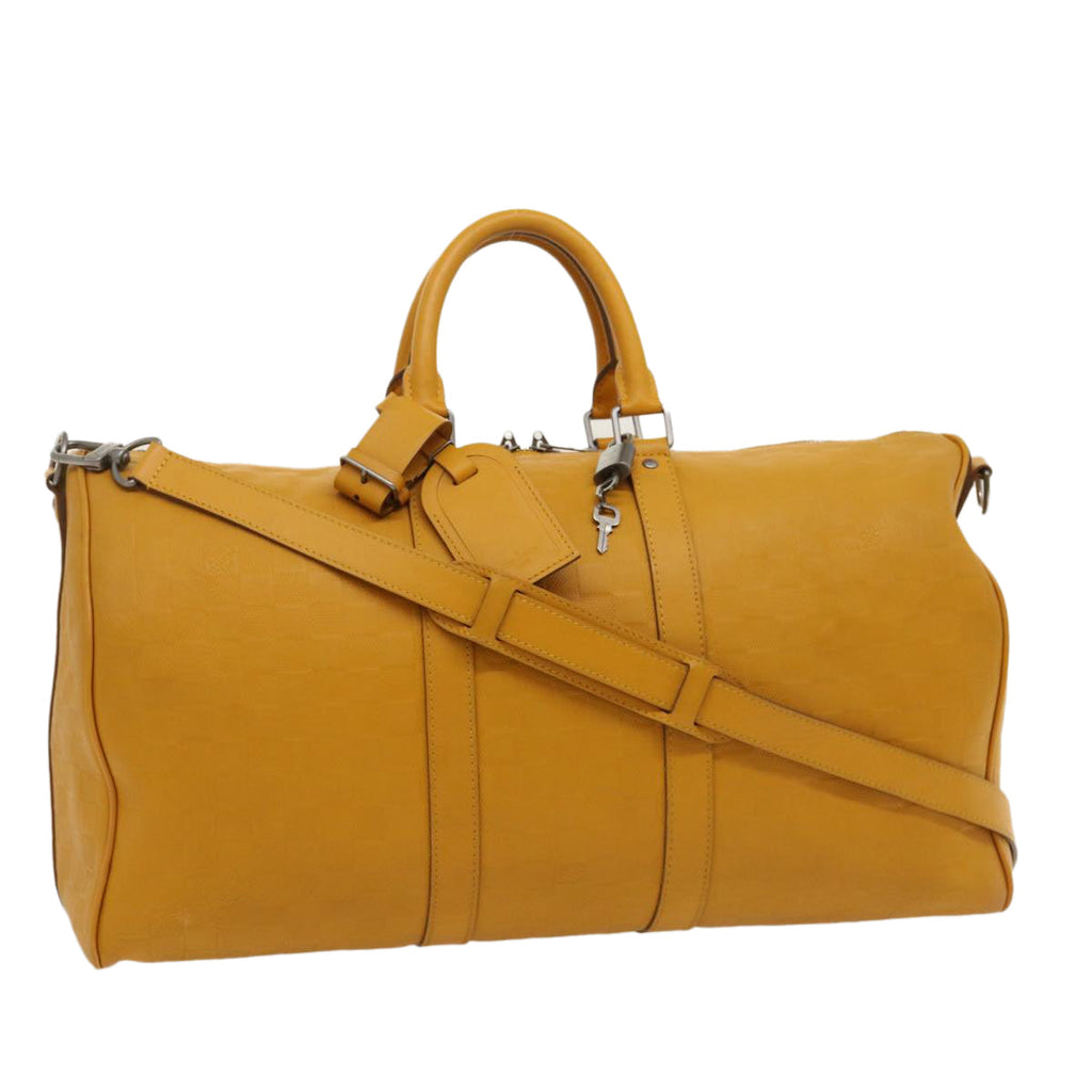 Louis Vuitton Yellow Leather Keepall 45 travel bag
