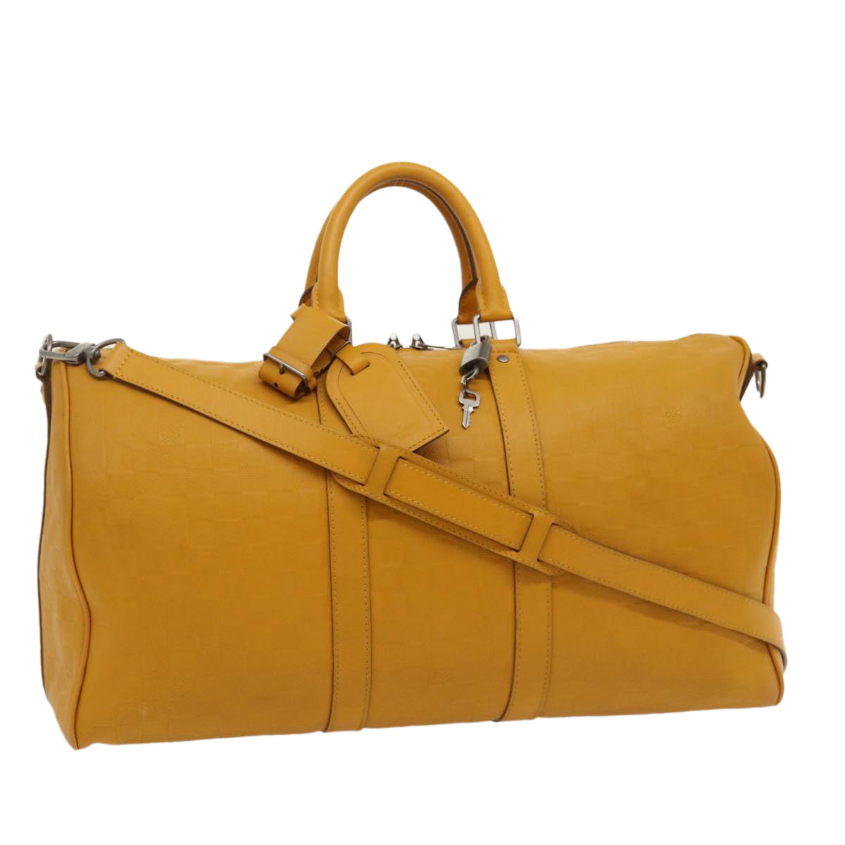 Louis Vuitton Yellow Leather Keepall 45 travel bag