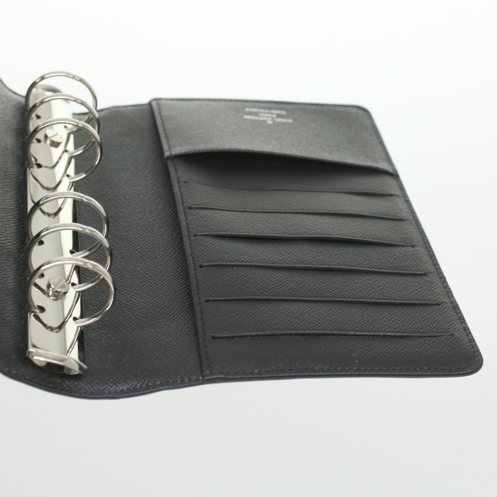 Louis Vuitton Black Leather Agenda cover wallet accessories