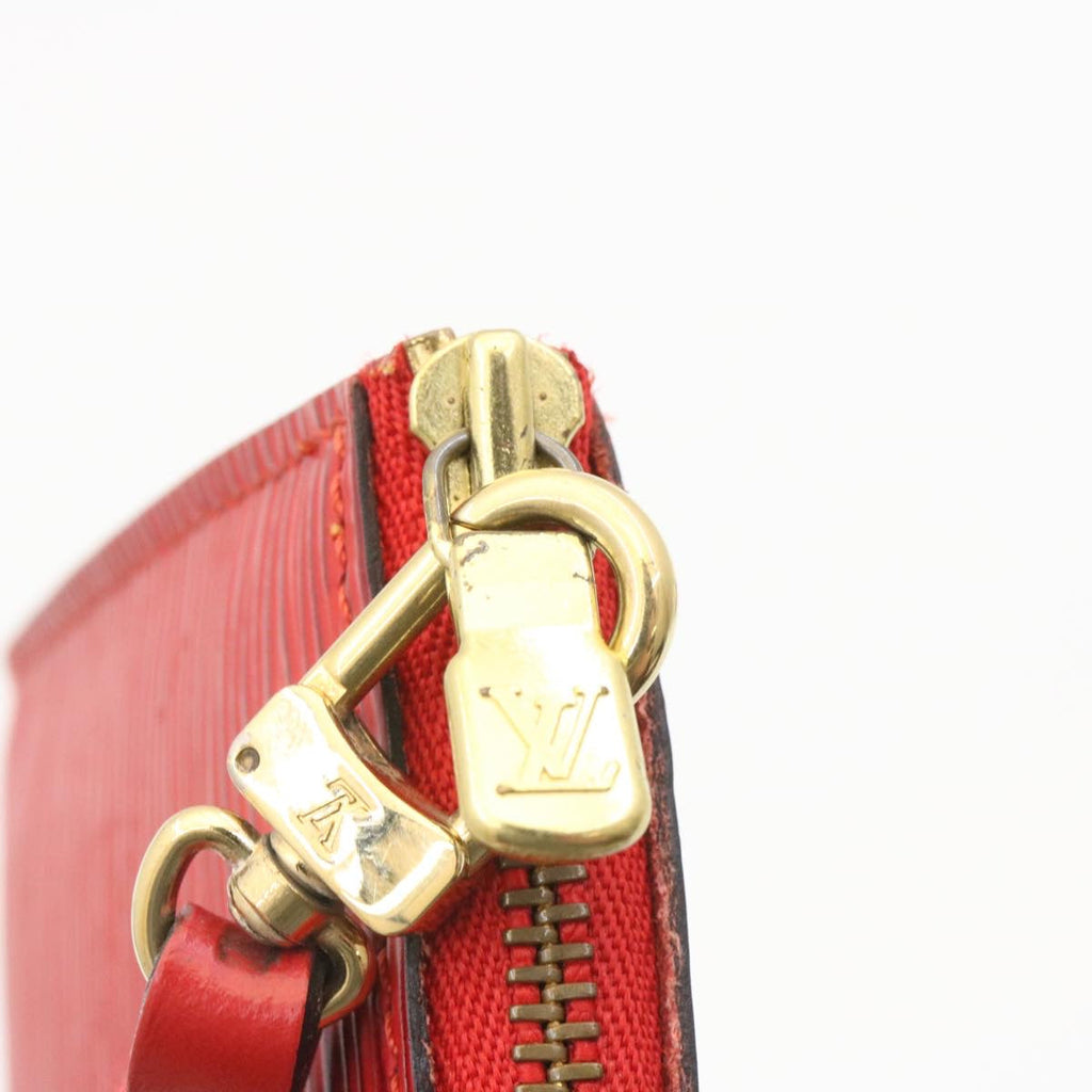 Louis Vuitton Red Leather Pochette accessoires handbag bag