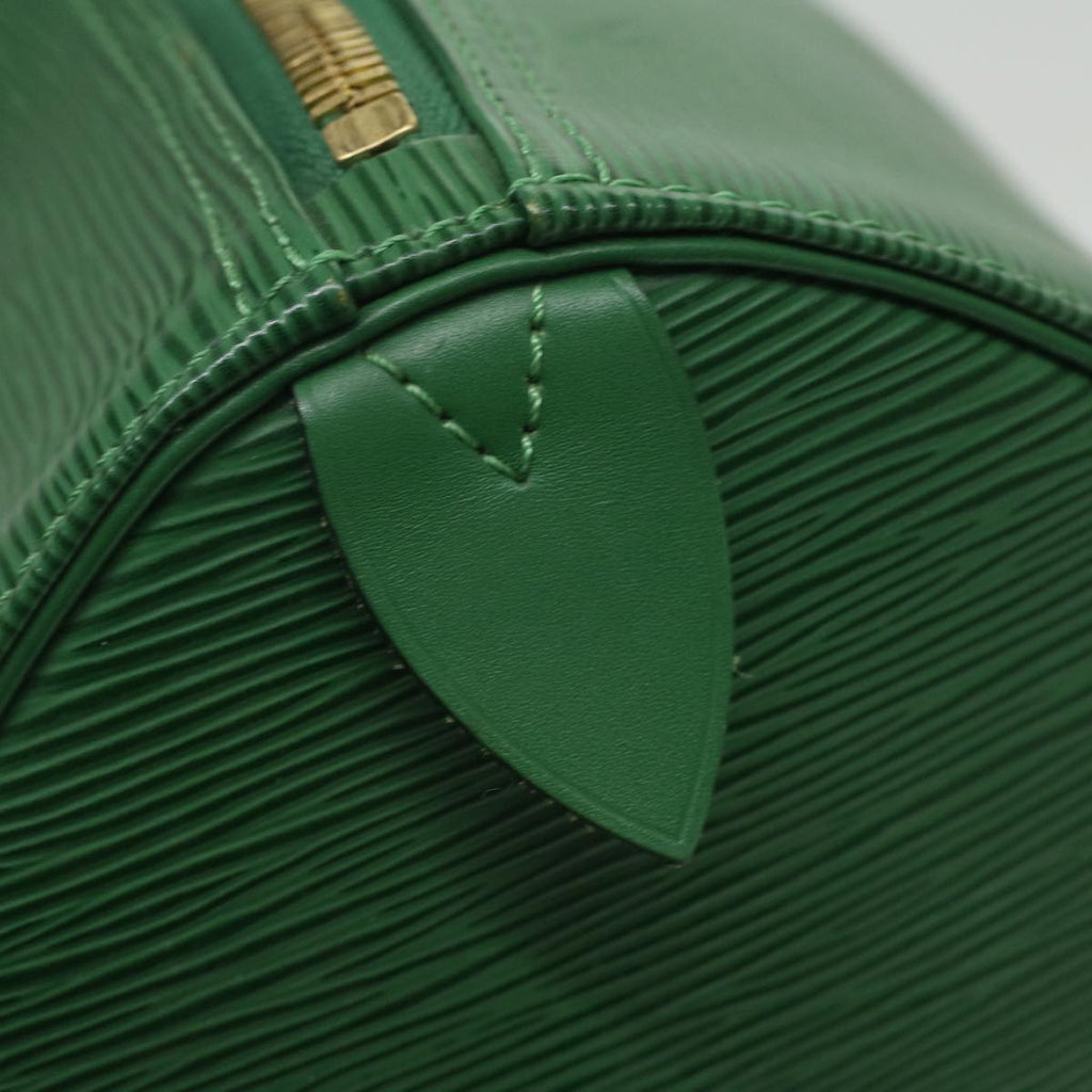 Louis Vuitton Green Leather Keepall 45 travel bag