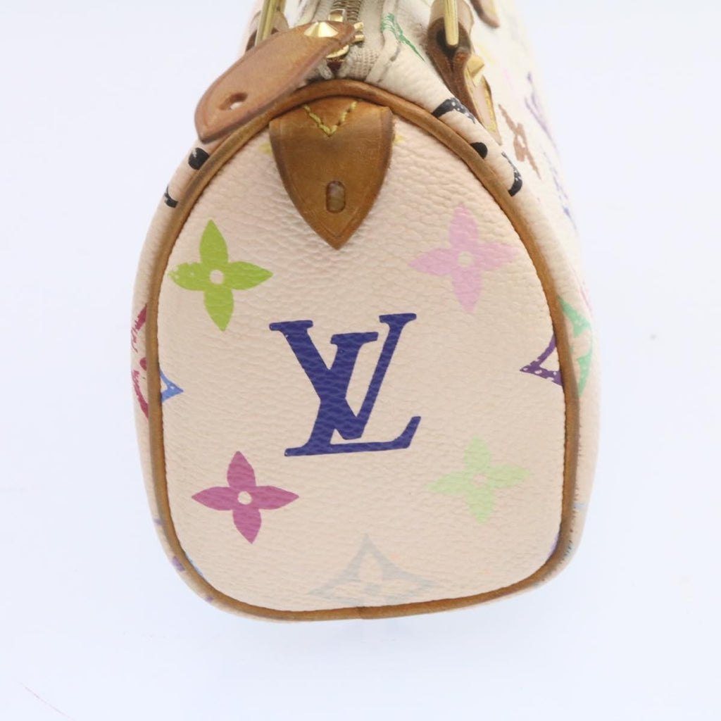 Louis Vuitton White Canvas Nano Speedy handbag bag