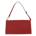 Louis Vuitton Red Leather Pochette accessoires clutch bag