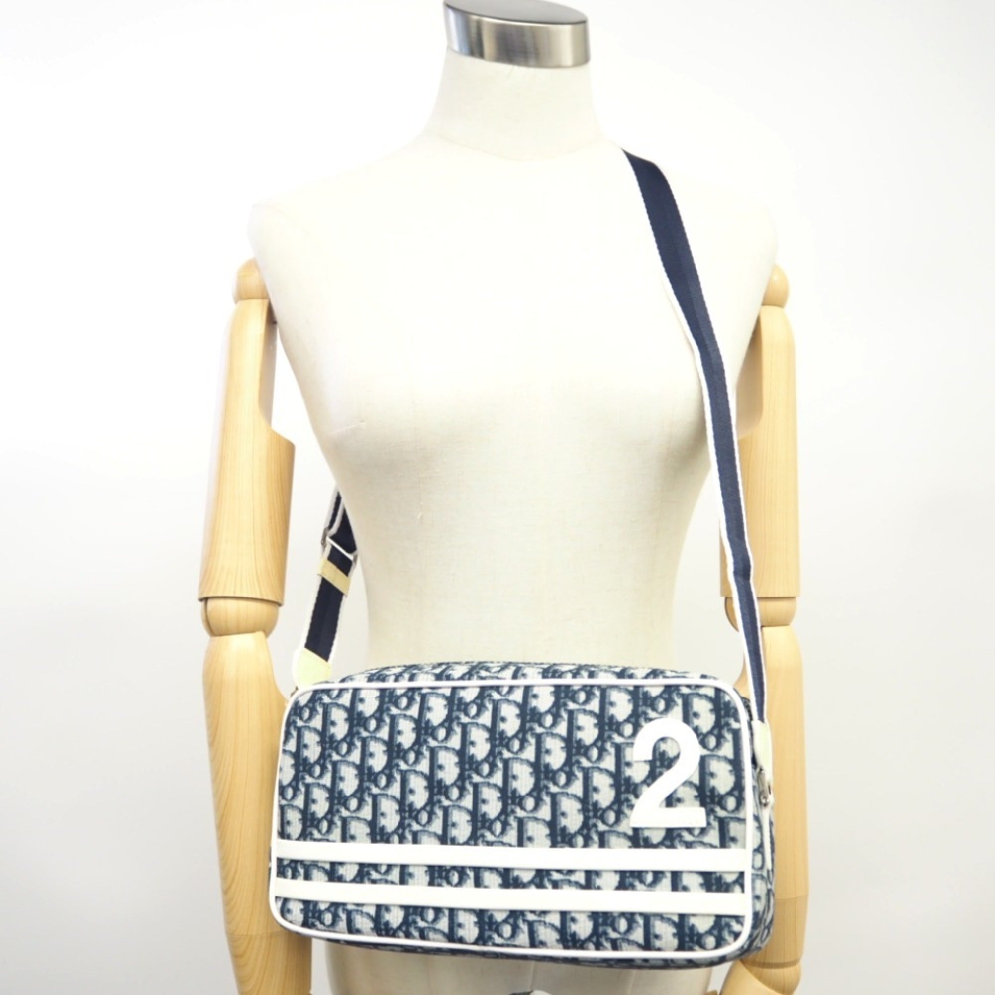 CHRISTIAN DIOR Dior/Dior Trotter Shoulder Bag Navy Ladies