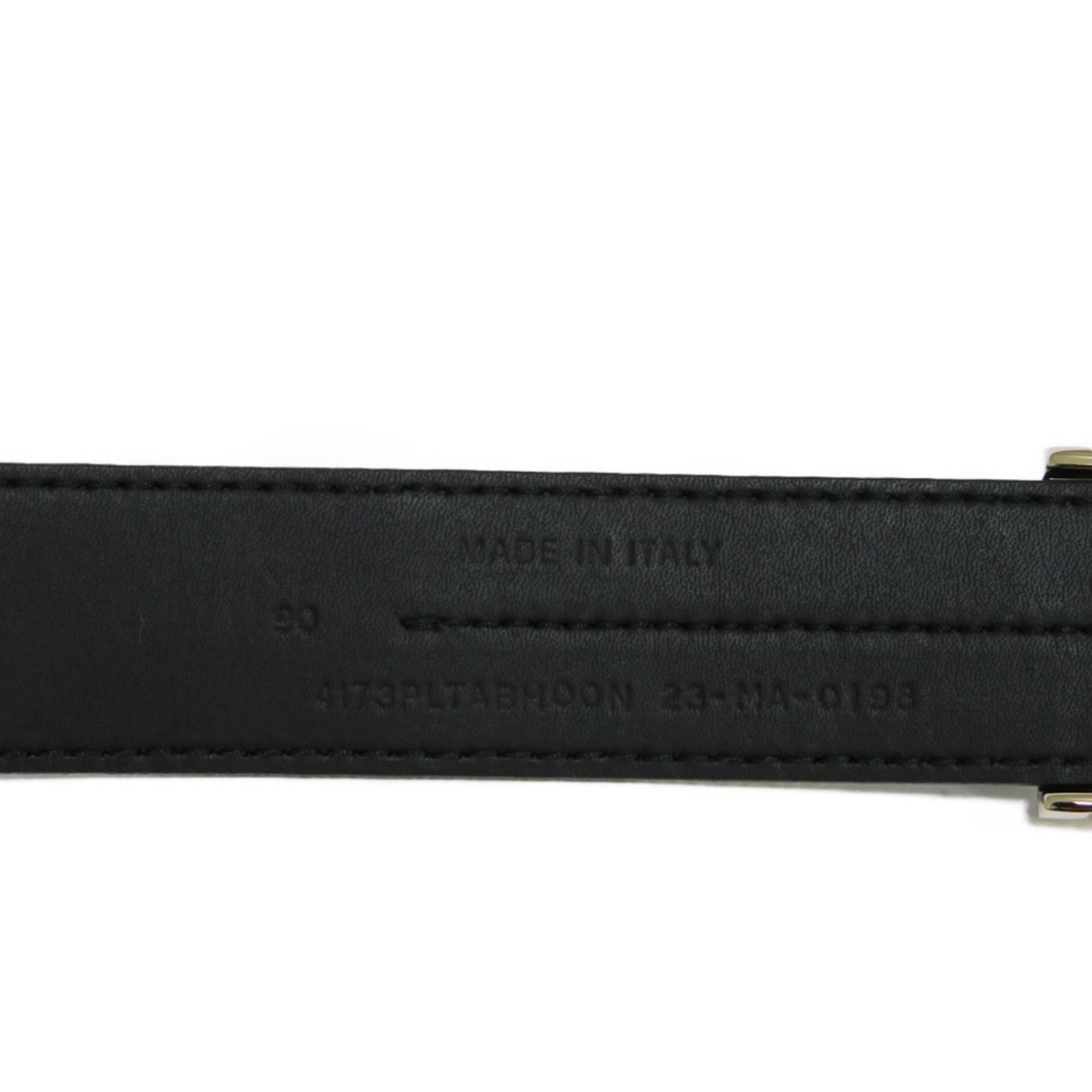 DIOR HOMME Belt DIOR Signature 3mm 90 Grained Calf Black Silver Logo 4173PLTAB_H00N Men's