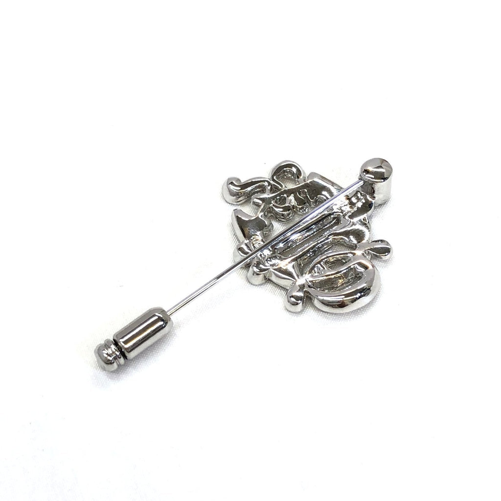 Christian Dior Pin Brooch Crest Emblem Silver Accessory Rhinestone Width Approx. 2.5cm Women's ITNEEHKFV5W4 RLV1633M