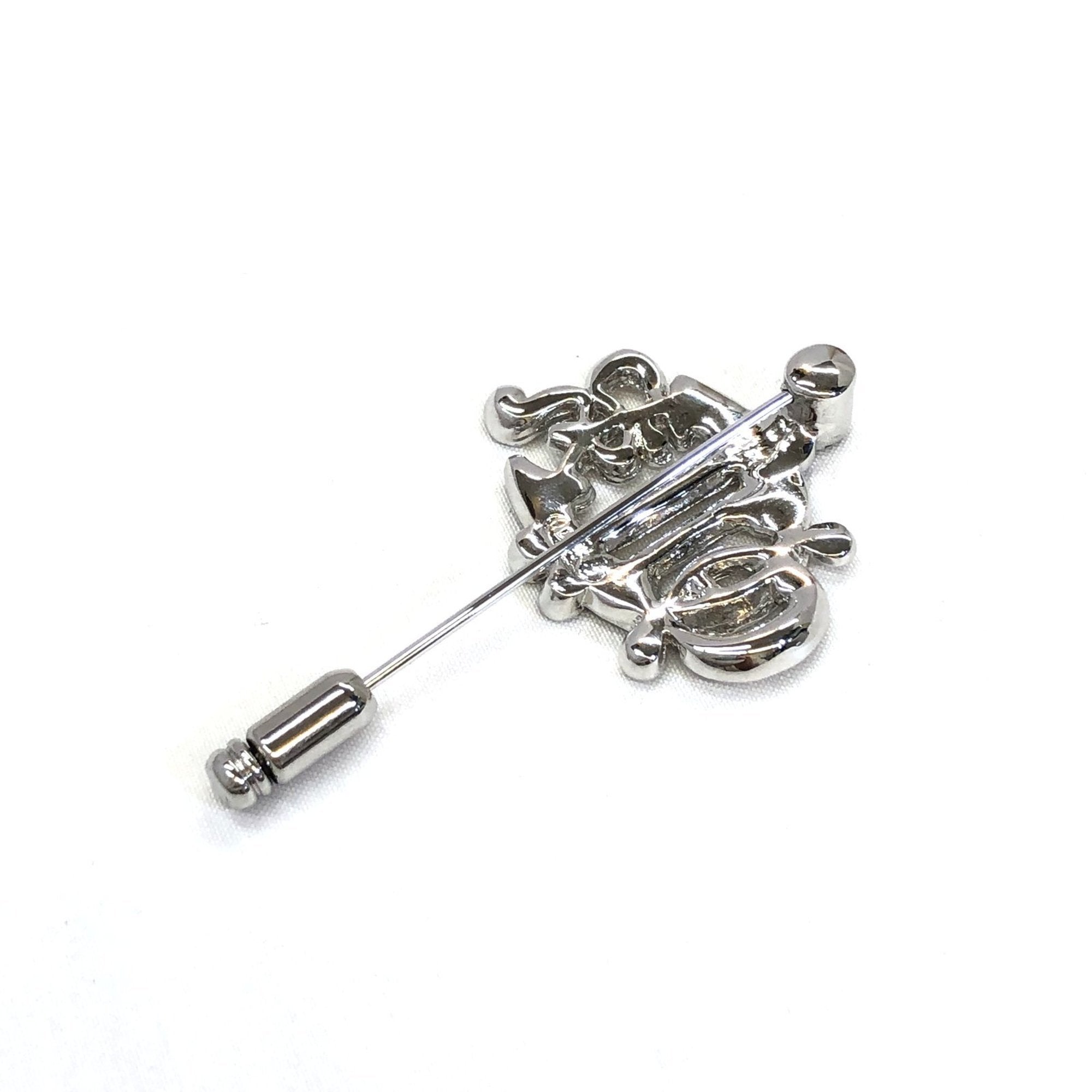 Christian Dior Pin Brooch Crest Emblem Silver Accessory Rhinestone Width Approx. 2.5cm Women's ITNEEHKFV5W4 RLV1633M