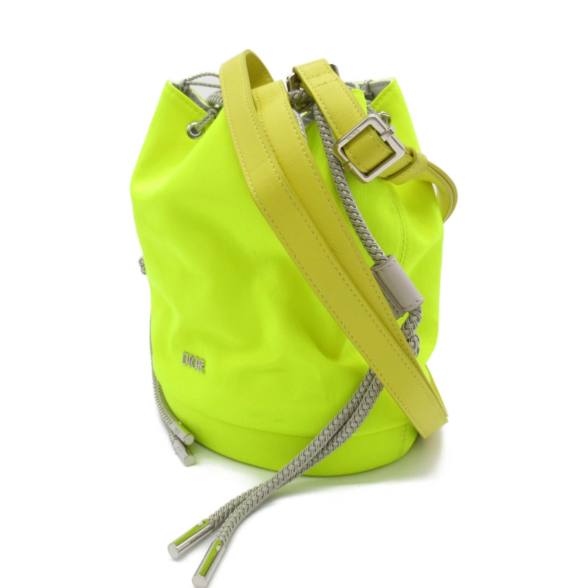 Dior Shoulder Bag Yellow Nylon