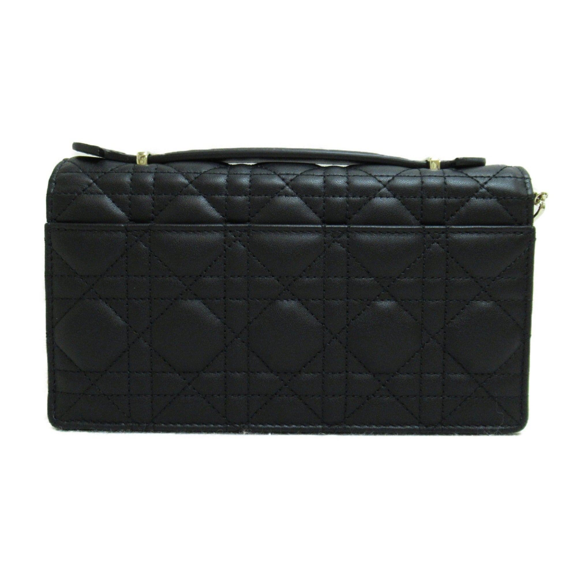 Dior top handle clutch bag Black leather S0980ONMJ M900