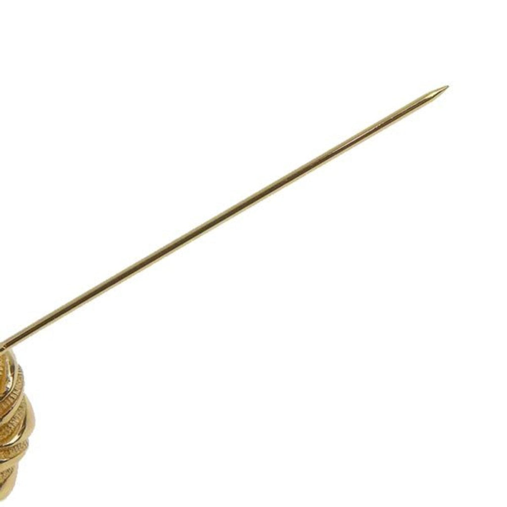 CHRISTIAN DIOR Rhinestone Brooch Gold Women's