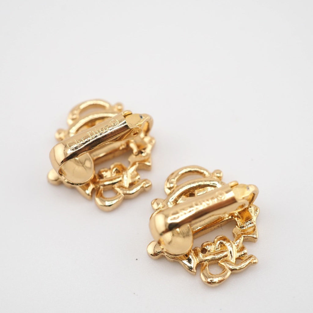CHRISTIAN DIOR/ Logo Earrings Gold Women's