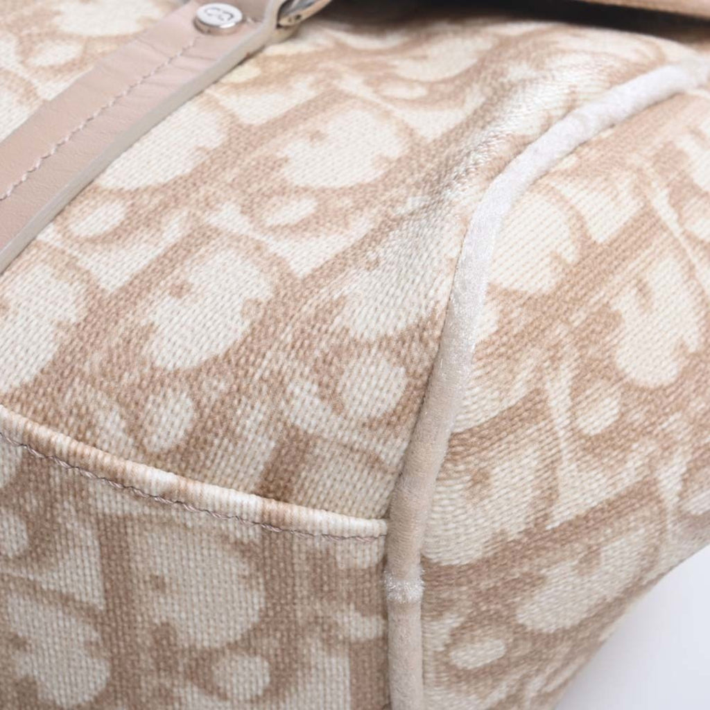 CHRISTIAN DIOR Romantic Trotter Leather Handbag Beige Ladies