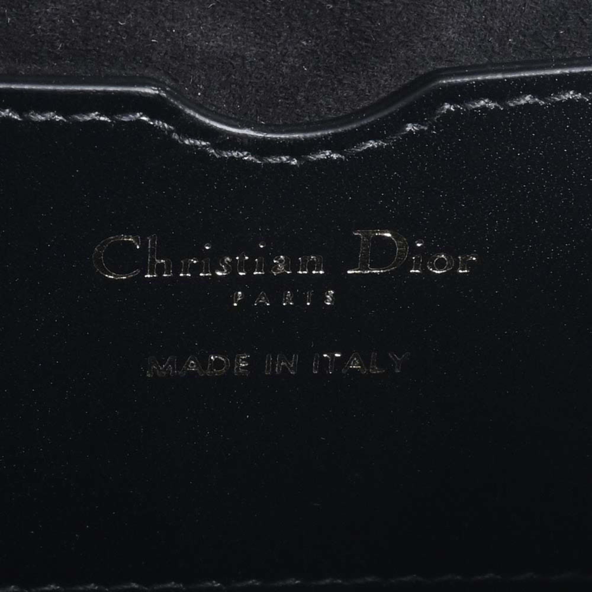 CHRISTIAN DIOR Leather Bobby Frame Bag Shoulder Black Women's