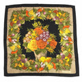 CHRISTIAN DIOR Scarf Carre Flower Fruit Silk Black