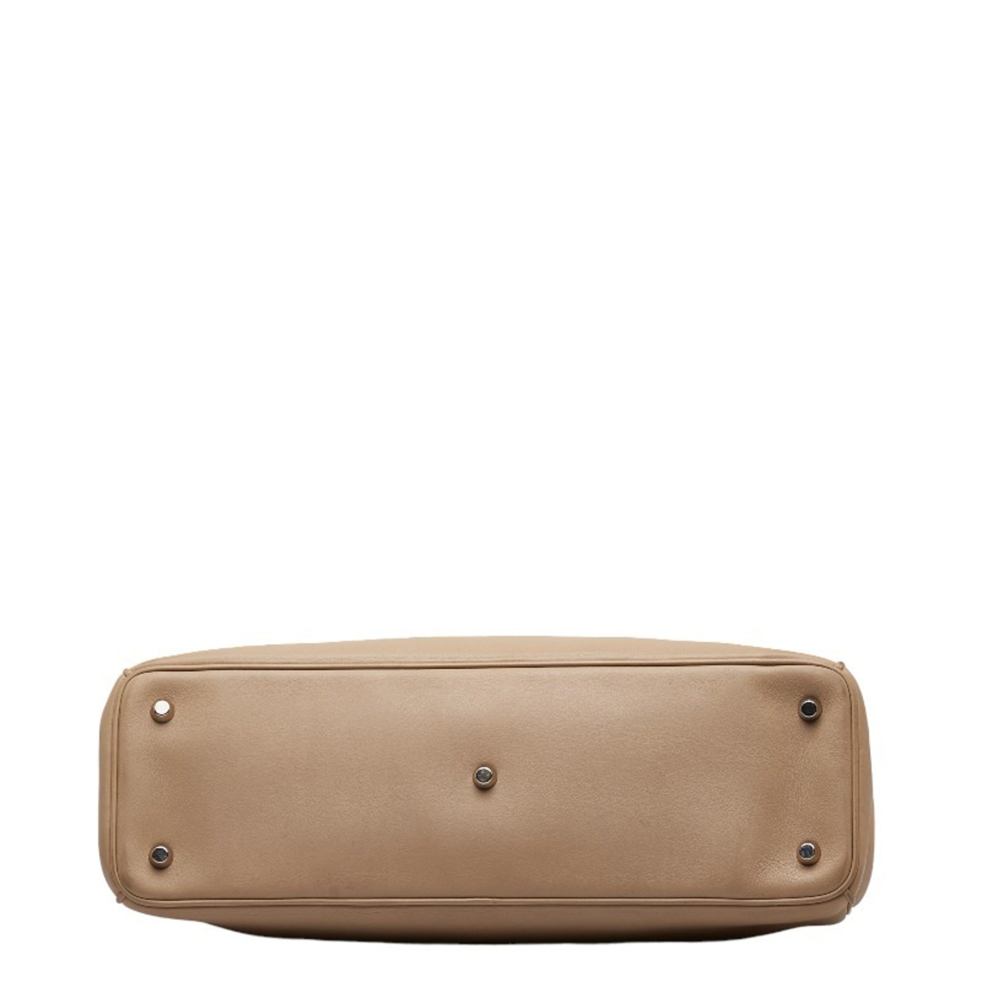 CHRISTIAN DIOR Dior Diorissimo Handbag Shoulder Bag Beige Leather Ladies