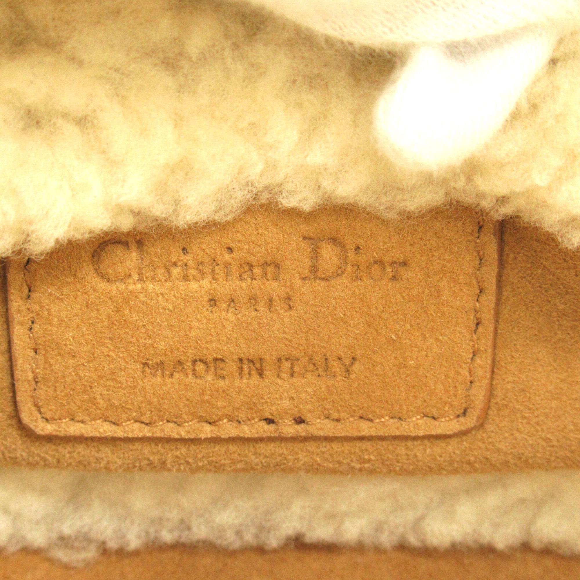 Dior lady dior handbag mini Beige White Suede Mouton