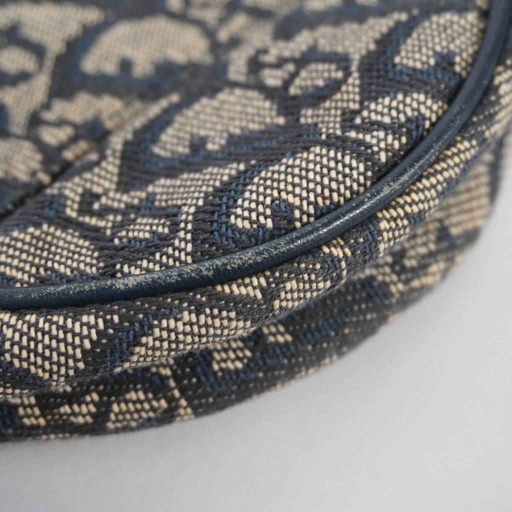 CHRISTIAN DIORAuth  Trotter Handbag Women's Canvas,Leather Navy