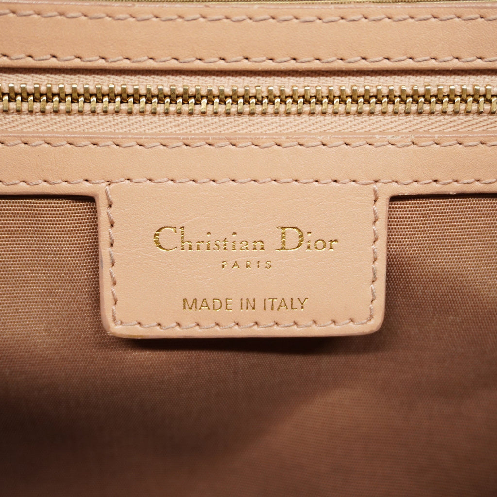 CHRISTIAN DIORAuth  Canage Women's Coated Canvas,Leather Tote Bag Salmon Pink
