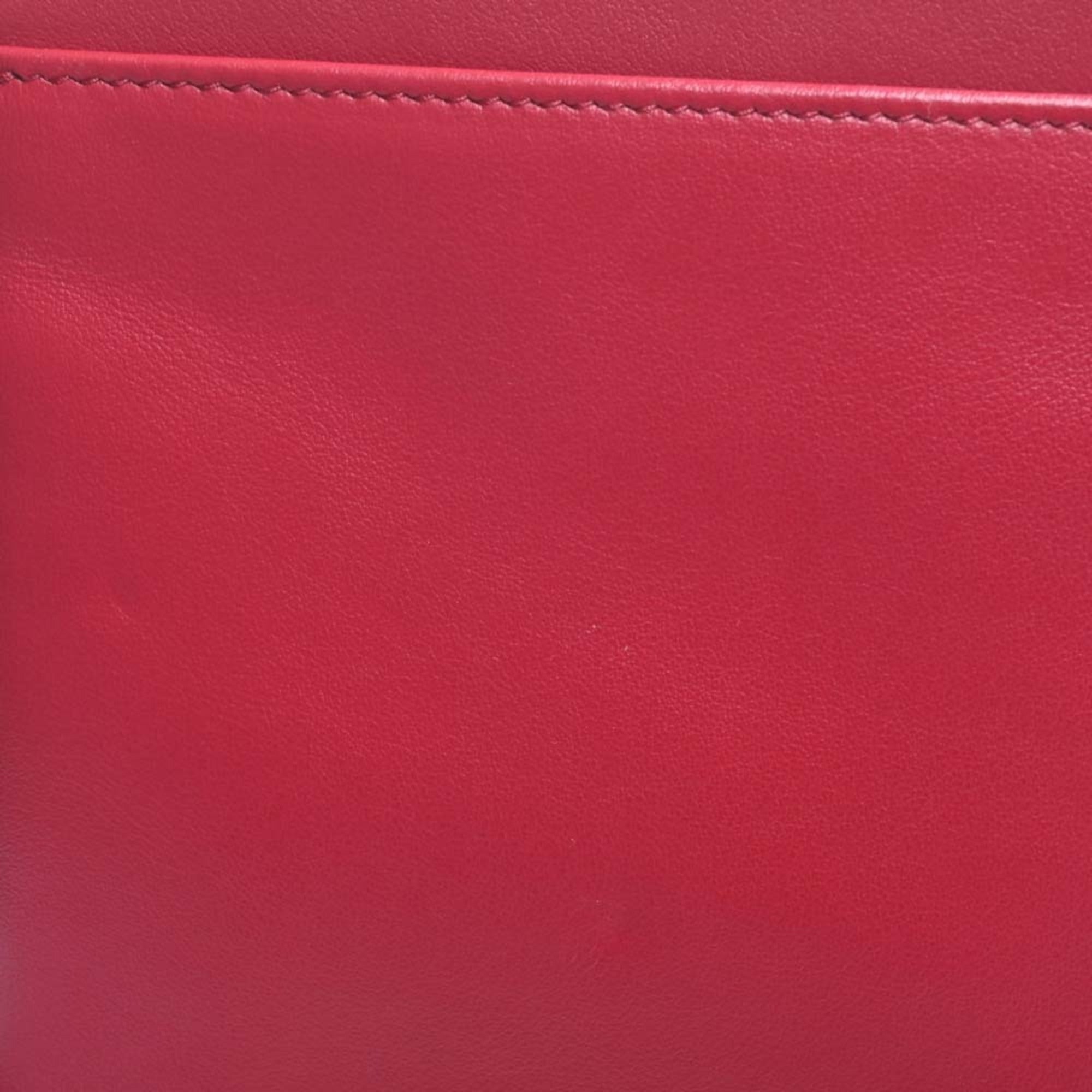 CHRISTIAN DIOR Oblique Leather World Tour Messenger Bag Shoulder Red Women's